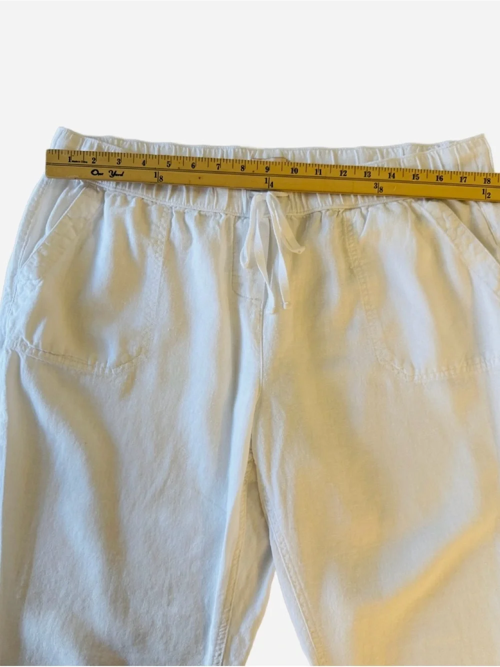 Per Se White Cropped Wide-Leg Pants. XL